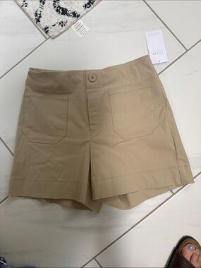 I love Tyler Madison pull on Classic High-Rise Tan Women’s Shorts, 5 inch inseam